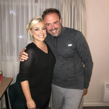 Jamie Theakston and Danielle Pain during a charity long distance challenge